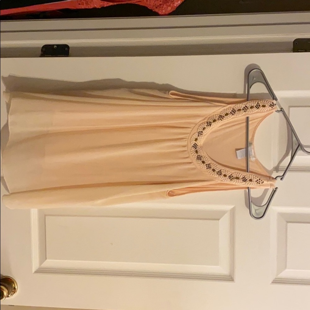 Peach sheer top